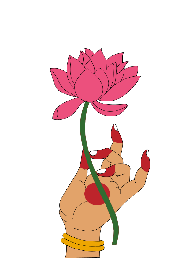 Illustration — hand holding lotus flower